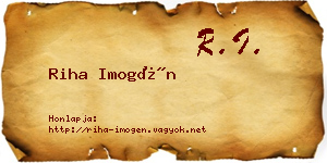 Riha Imogén névjegykártya